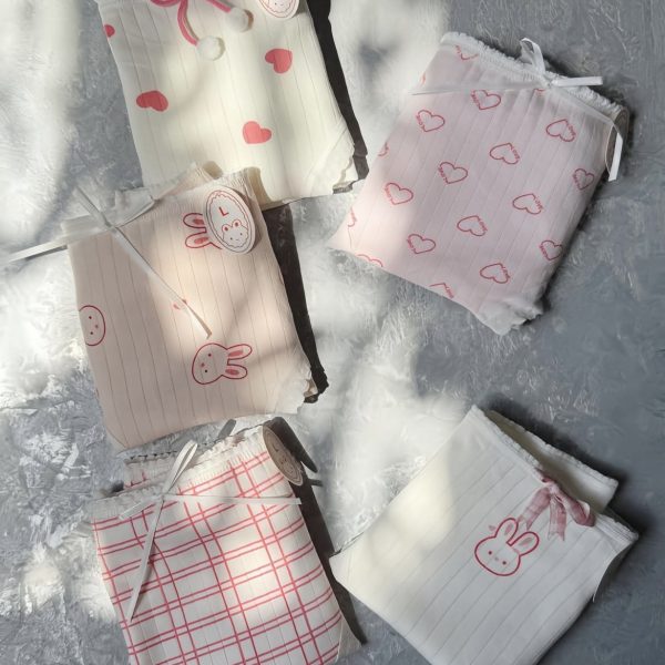 شورت زنانه خرگوش صورتی (پک ۶ عددی)